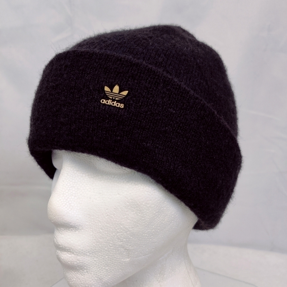 Adidas Beanie Hat Black w/ Metal Logo